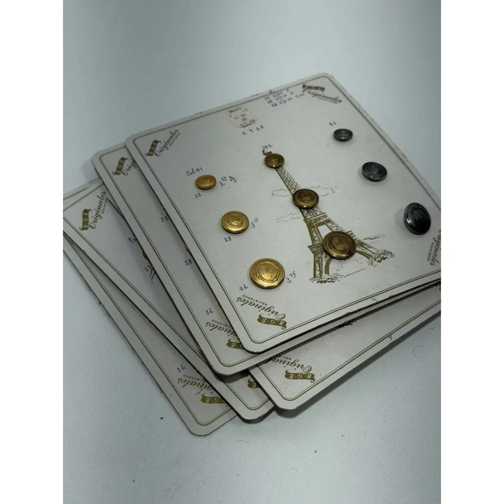 BGE Originals Gold Silver Tons Lot of 5 Cards 1970s–80s Metal 45 Buttons Macys